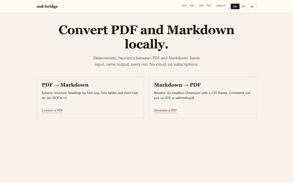 Demo flow through the conversion UI